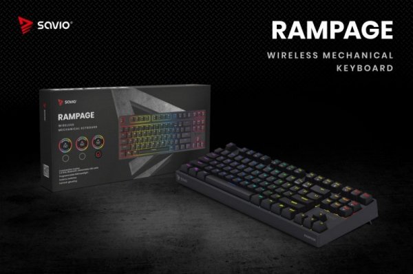 Savio Klawiatura mechaniczna Rampage Outemu Brown, anti-ghosting, RGB