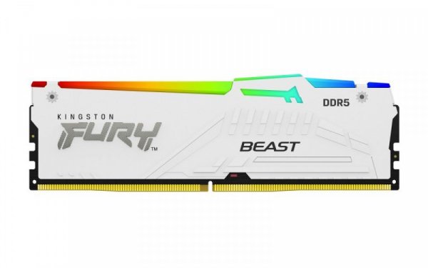 Kingston Pamięć DDR5 Fury Beast RGB 16GB(1*16GB)/6000 CL36 biała