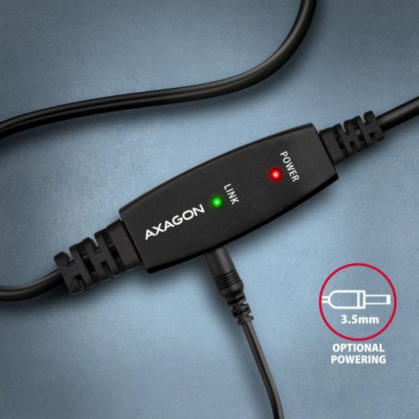 AXAGON ADR-210B USB 2.0 A-M -&gt; B-M Aktywny kabel połączeniowy/wzmacniacz 10m