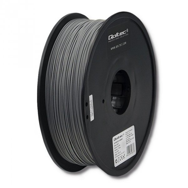 Qoltec Profesjonalny filament do druku 3D | ABS PRO | 1.75mm | 1kg | Szary