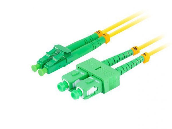 Lanberg Patchcord światłowodowy sm sc/apc-lc/apc duplex 3.0mm lszh g657a1 1m żółty