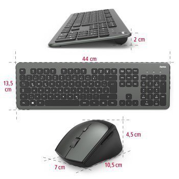 Hama Zestaw KMW-700 bezprzewodowy Czarny