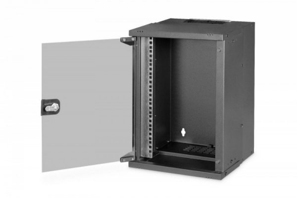 Digitus Szafa sieciowa wisząca 10 cali 9U, SOHO PRO 457 x 316 x 298 mm, nośność 60kg, drzwi szyba, niezłożona, Czarna