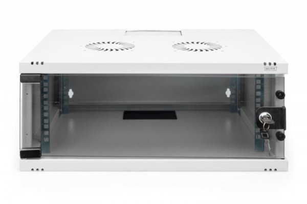 Digitus Szafa sieciowa wisząca 19" 4U, SOHO 241 x 540 x 400 mm, nośność 60kg, drzwi szyba, niezłożona, Szara
