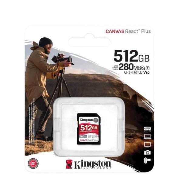 Kingston Karta pamięci SD 512GB React Plus 280/150/MB/s U3 V60