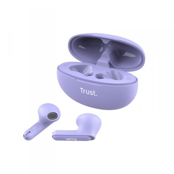 Trust Słuchawki earbuds Yavi Bluetooth ENC fioletowe