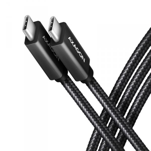 AXAGON BUCM32-CM15AB Kabel USB-C - USB-C 3.2 Gen 2, 1.5m, PD 100W, 5A, 4K HD, ALU, oplot, czarny