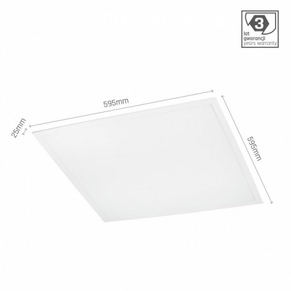 SPECTRUM LED Panel LED Algine 595x595x32 40W NW 4000K 3600lm 230V gw. 3 lata
