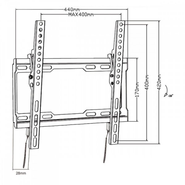 Maclean Uchwyt do TV 32-70&#039;&#039; 45kg MC-412 VESA 400x400