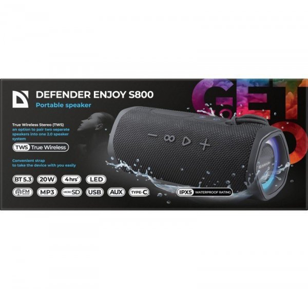 Defender Głośnik Bluetooth ENJOY S800 20W Czarny