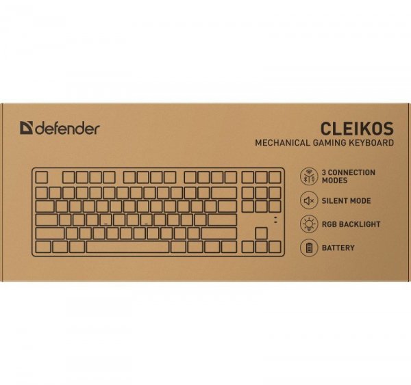 Defender Klawiatura mechaniczna CLEIKOS GK-135 podświetlenie LED Czarna