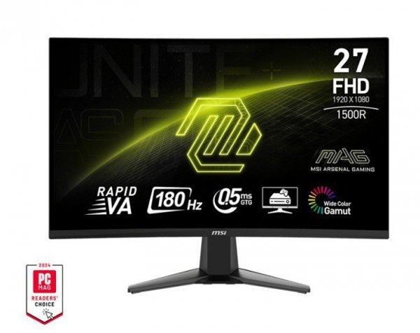 MSI Monitor  MAG 27C6F 27 cali/LED/FHD/Curv/180Hz/Black