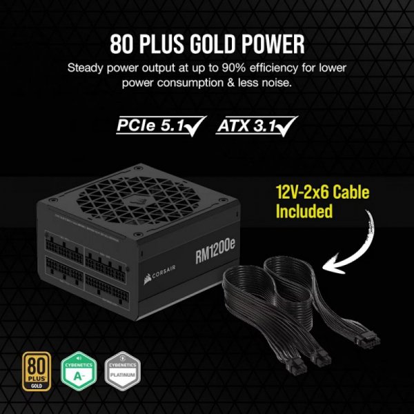 Corsair Zasilacz RM1200e PCIe5.1 80+GOLD F.MODULAR ATX3.1