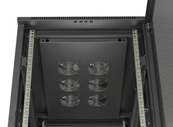 Lanberg Szafa instalacyjna rack stojąca 19" 22U 600x1000 czarna drzwi    perforowane ( flat pack)