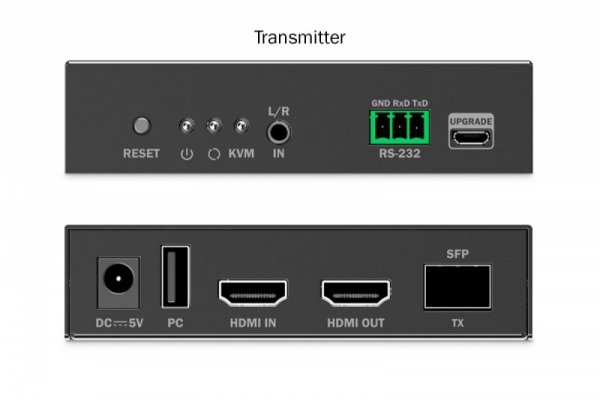 Digitus Przedłużacz (extender) światłowodowy HDMI 4K/60Hz z KVM USB 1.1 przez IP 1G lub do 40km/300m, max. 253 odbiorniki, HDMI 