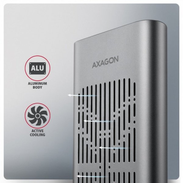 AXAGON EEM2-20GD Obudowa zewnętrzna aluminiowa USB-C 3.2 Gen2x2, Dual NVMe M.2 SSD 20gbps, Clone Master