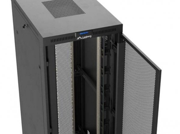 Lanberg Szafa instalacyjna rack stojąca 19 cali 47U 800x1200 czarna drzwi    perforowane LCD (flat pack) V2