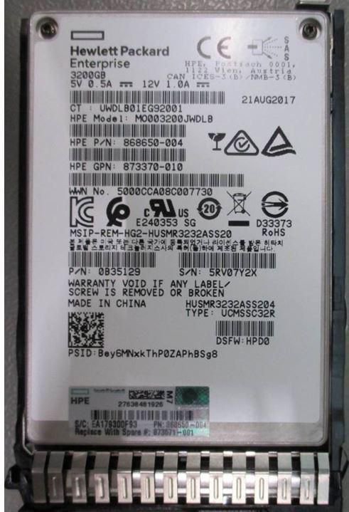 Hewlett Packard Enterprise 3.2TB SAS 12G SFF SC DS MU SSD