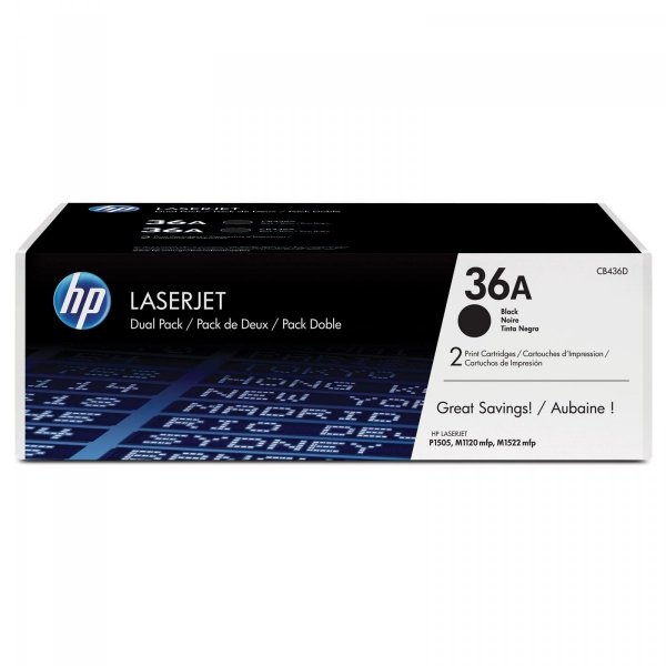 Toner HP 36A black do LJ P1505/M1120MFP/M1522MFP, wyd. do 2000 str. | CB436A (dualpack)