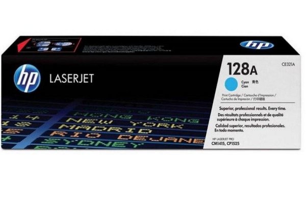Toner HP 128A Cyan LaserJet Print Cart (CE321A)