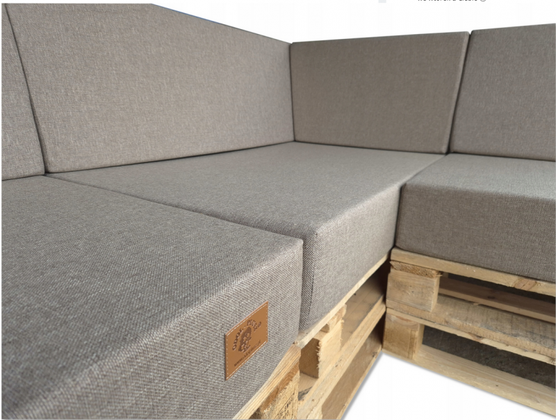 Zestaw poduch ogrodowych z oparciem Palety Narożnik -3 szt. 120x80 + 40x120