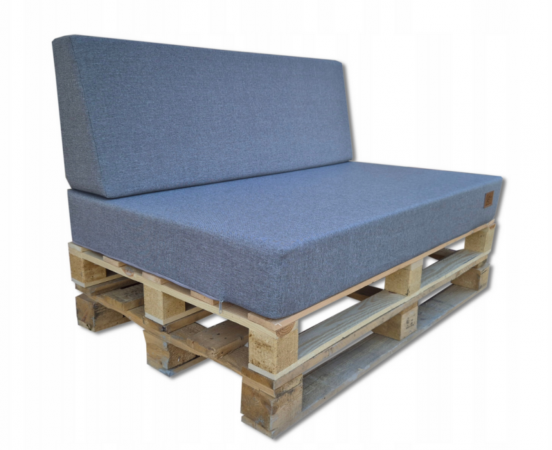 2 Poduszki Ogrodowe na Ławkę Palety Huśtawkę - poduchy 120x80 + 40 klin szary