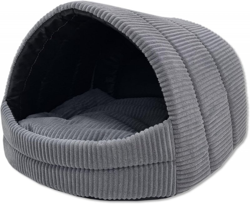 BUDKA DLA PSA - 39cm.  x 40cm. x 34cm. - SZTRUKS GRAFITOWY