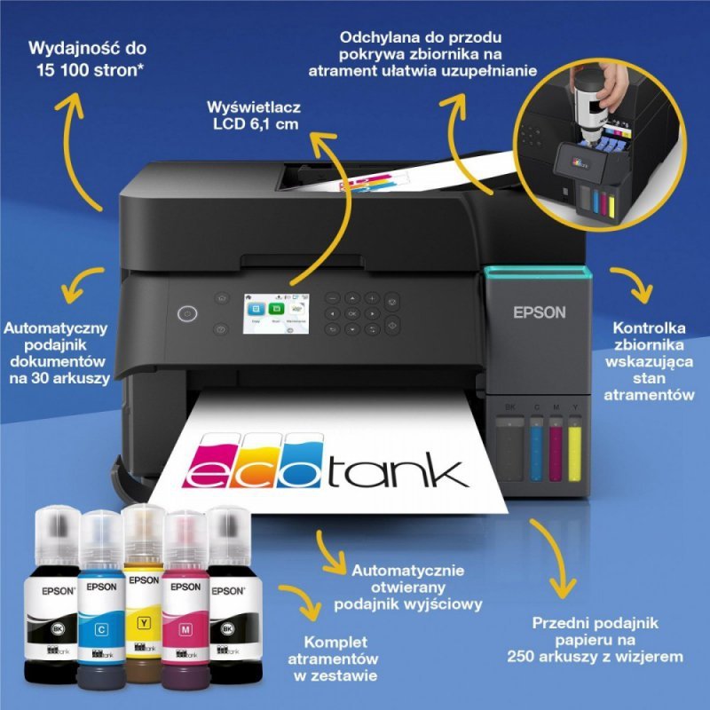 Epson Urządzenie wielofunkcyjne L6370 ITS  A4/35ppm/W(LAN)/ADF2Scopy/czarna/100k