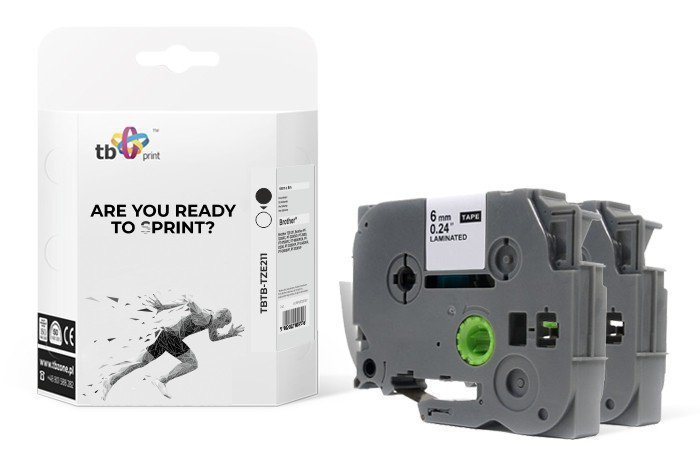 TB Print Taśma TBTB-TZE211 Brother Czarny na Białym 6x8mm 2 szt.