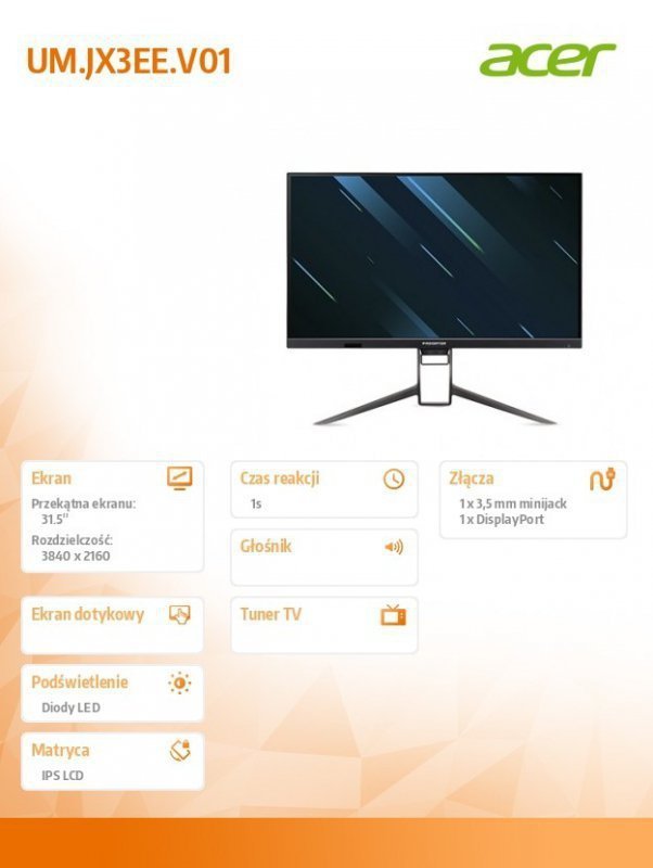 Acer Monitor 32 Predator XB323 QKNVbmiiphuzx