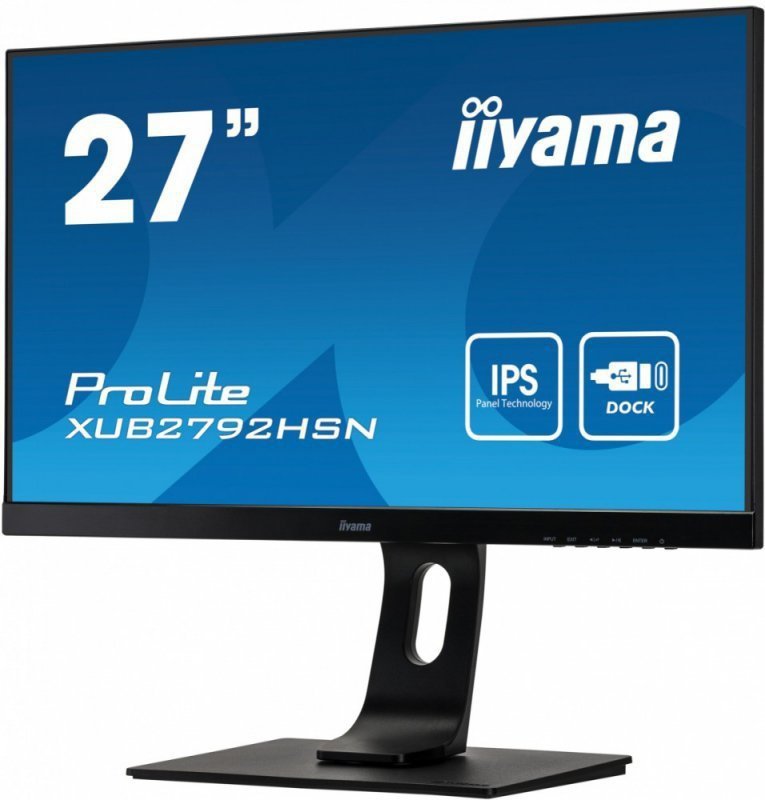 IIYAMA Monitor 27 cali XUB2792HSN-B1, IPS, FHD, USB-C DOCK, 2X2W, HDMI, DP, DAISY
