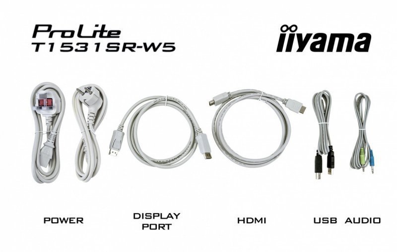 IIYAMA Monitor 15 cali T1531SR-W5 TN,RESISTIVE,HDMI,DP,VGA,głośniki,IP54