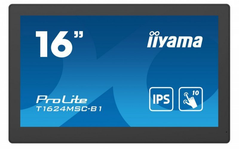 IIYAMA Monitor 15.6 cali T1624MSC-B1 IPS,poj.10pkt.450cd,24^7,media player,6H