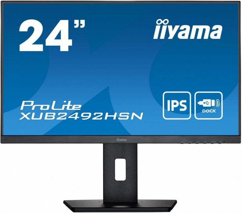 IIYAMA Monitor 24 cale XUB2492HSN-B5 IPS,USB-C Dock,HDMI,DP,DaisyChain,HAS
