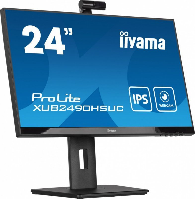 IIYAMA Monitor 23.8 cala XUB2490HSUC-B5 IPS,FHD,CAM,MIC,HDMI,DP,HAS(150mm)