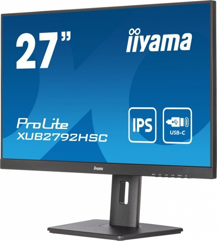 IIYAMA Monitor 27 cali XUB2792HSC-B5 IPS,FHD,USB-C,HDMI,DP,USB3.0,HAS(150mm)