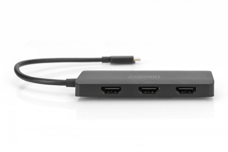 Digitus Hub^Koncentrator 3-portowy USB Typ C^3x HDMI 4K^60Hz HDR HDCP 2.2 MST