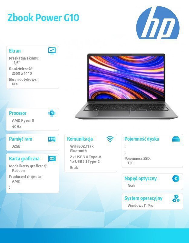 HP Inc. Mobilna stacja robocza Zbook Power G10^W11P R9-7940HS 1TB^32 866B0EA