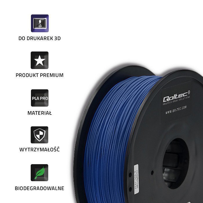Qoltec Profesjonalny filament do druku 3D | ABS PRO | 1.75mm | 1kg | Niebieski