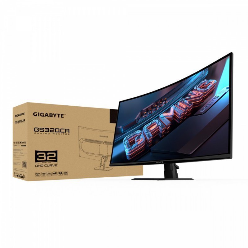 Gigabyte Monitor 31.5 cala GS32QCA GAMING VA QHD 180Hz DP HDMI