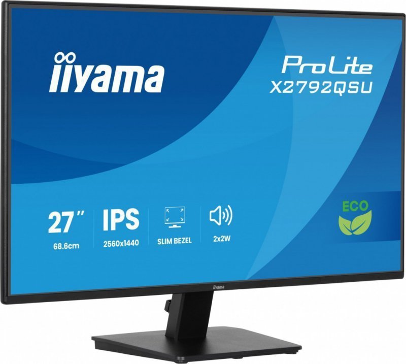 IIYAMA Monitor 27 cali X2792QSU-B1 IPS,QHD,120Hz,HDMI,DP, 350cd,1500:1,      cienkie ramki, 2xUSB 3.2, ErP B