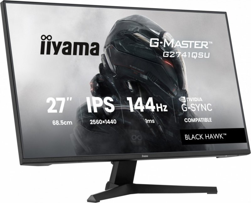 IIYAMA Monitor 27 cali G2741QSU-B1 IPS,QHD,144Hz,1ms,2xUSB                  Adaptive G-SYNC,HDMI,DP,350cd,
