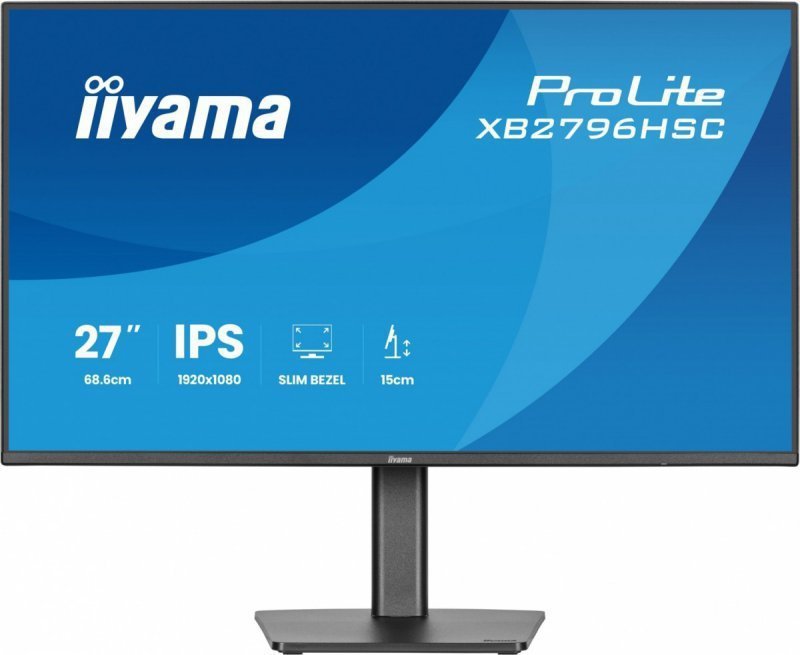 IIYAMA Monitor 27 cali XB2796HSC-B1   IPS,FHD,HDMI,USB-C (PD 65W),144Hz,    1xUSB 3.2 , 1xUSB-C, 2x2W, HAS 150^PIVOT^obrót stopy