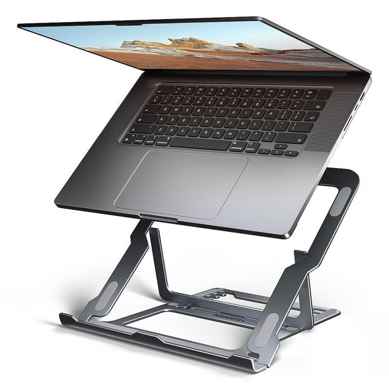 AXAGON STND-LAG Podstawa do laptopów aluminiowa 10-17,3 cala 8 regulowanych pozycji, Szara