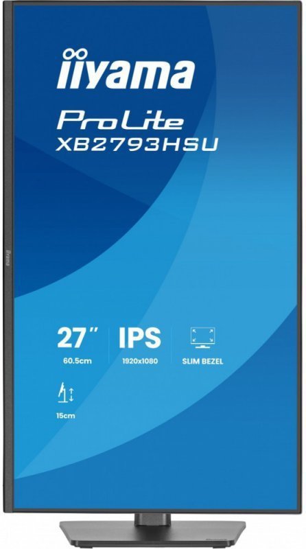 IIYAMA Monitor 27 cali XB2793HSU-B1 IPS, HDMI, DP, 2x2W, 2xUSB, 350cd, 1500:1, HAS 150^PIVOT