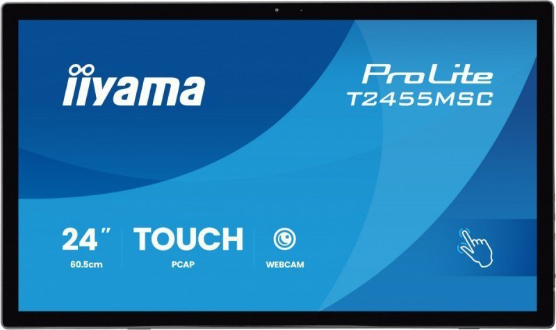 IIYAMA Monitor 24 cale T2455MSC-B2 POJ.10PKT.IPS,HDMI,DP,USB3.0,CAM,MIC,   FHD 120Hz