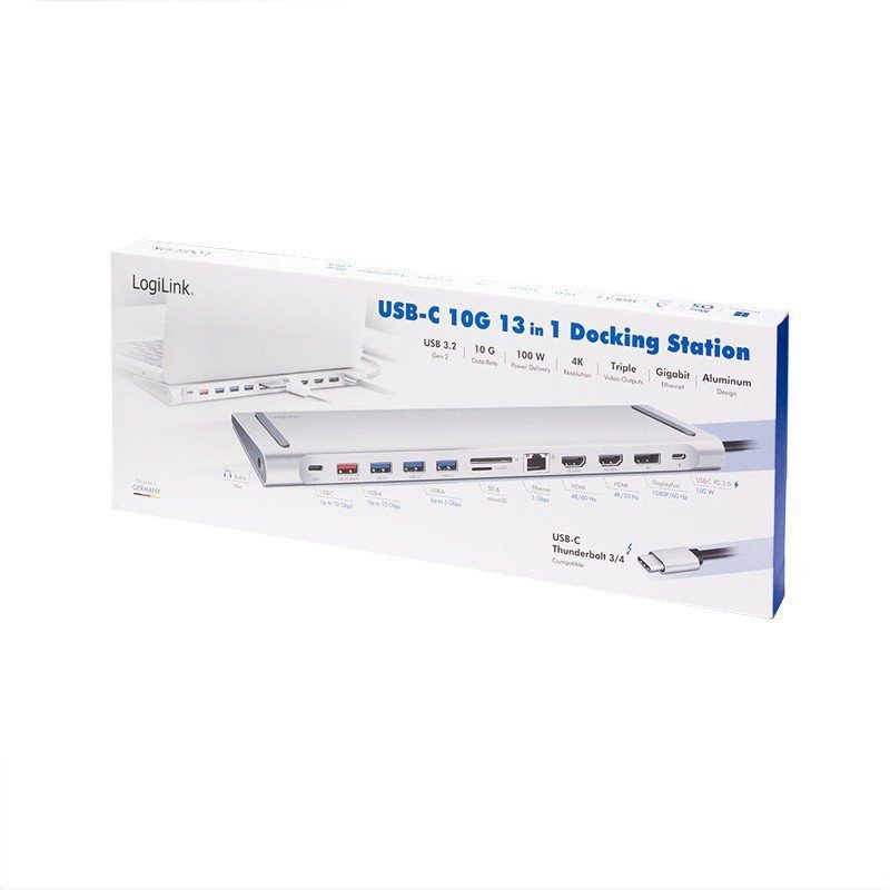 LogiLink Stacja dokująca USB3.2 ,USB-C,12-portów, PD
