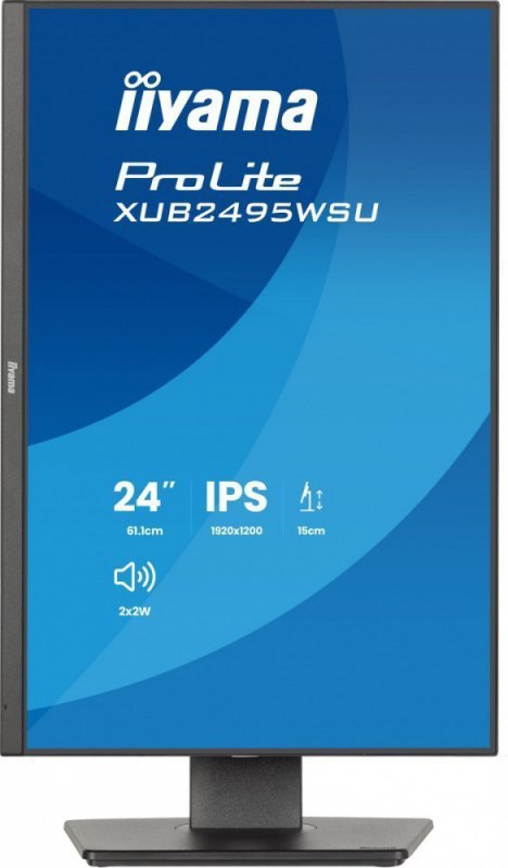 IIYAMA Monitor 24 cale XB2495WSU-B1  IPS,16:10,350cd,4ms,HDMI, 100Hz,1500:1, 4xUSB,2x2W,HAS150 (PIVOT)