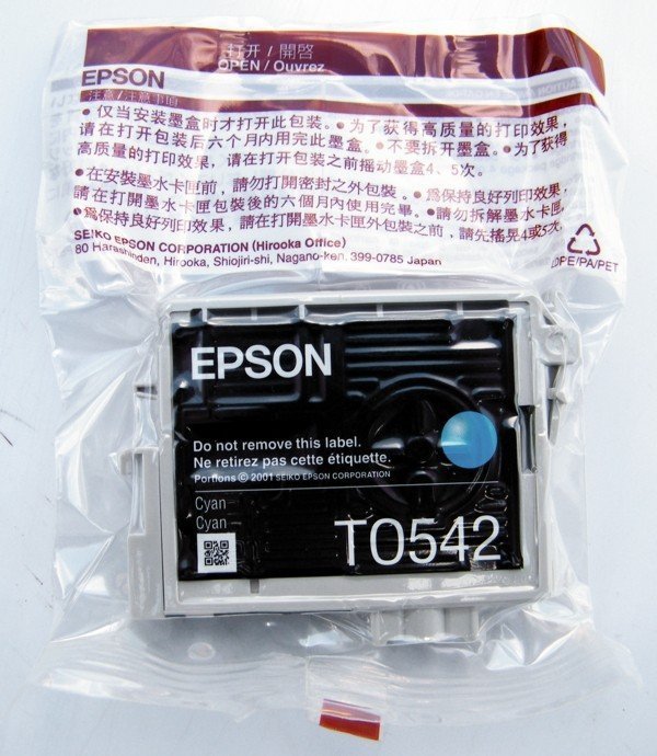 Tusz do Epson Stylus Photo R800^R1800 Cyan Ink Cartridge 400 str. T0542