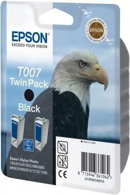 Tusz (Ink) T007 black do Epson Stylus Photo 870^890^915^1270^1290, wyd. do 2x540 str. - Dwupak